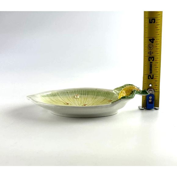Vintage Hand Painted Lemon Dish Made In Italy 7" - Picture 9 of 10